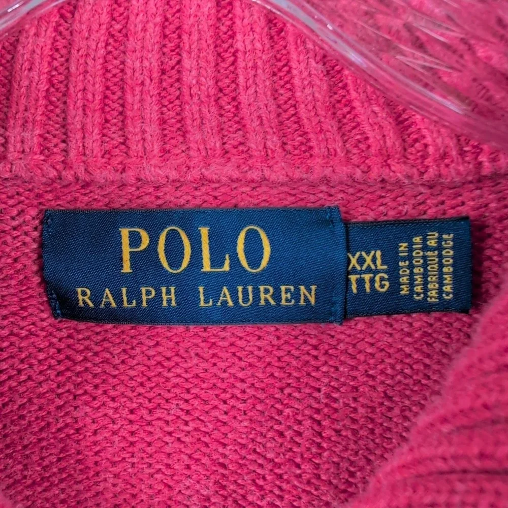 Polo Ralph Lauren 1/4 Zip Sweater Men's 2XL‎ Red Cotton